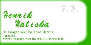 henrik maliska business card